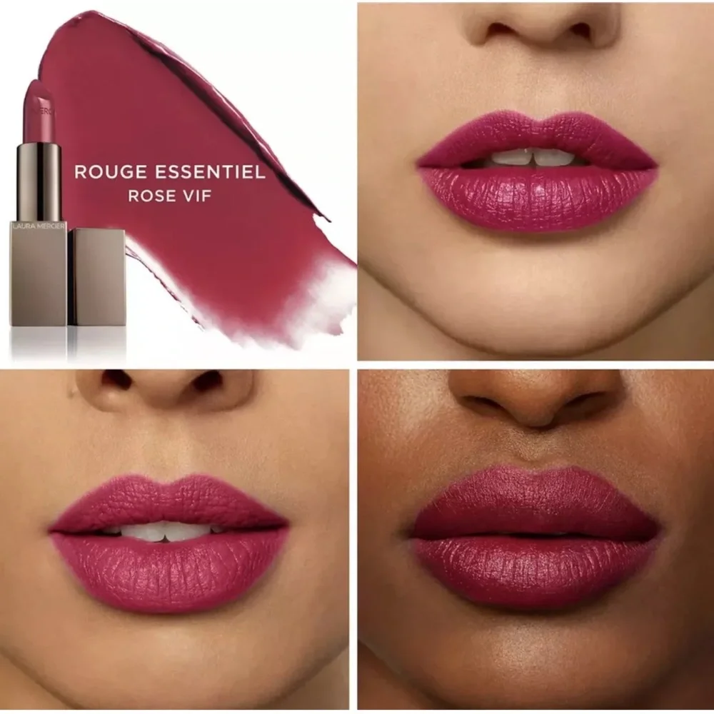 Laura Mercier Rouge Essential Silky Creme Lipstick Rose Vif 0.12oz NIB